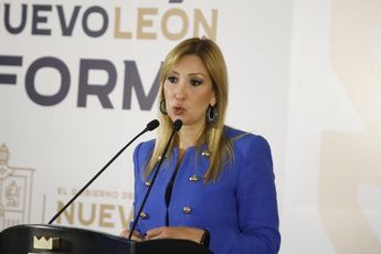 La secretaria de Salud de Nuevo León, Alma Rosa Marroquín durante conferencia de prensa. | Jorge López