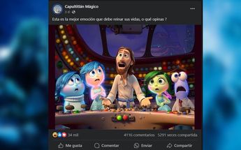 La imagen de Jesús con los personajes de Intensamente fue creada con Inteligencia Artificial | Especial