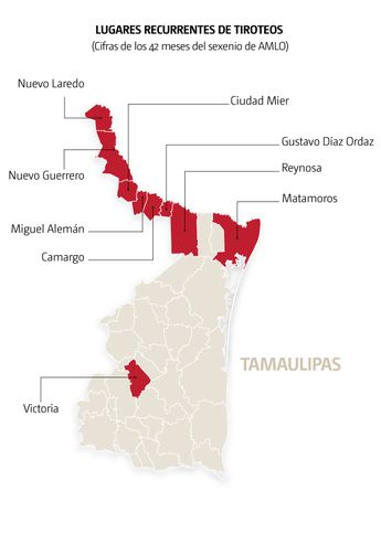 Lugares recurrentes de tiroteos. | Cortesía