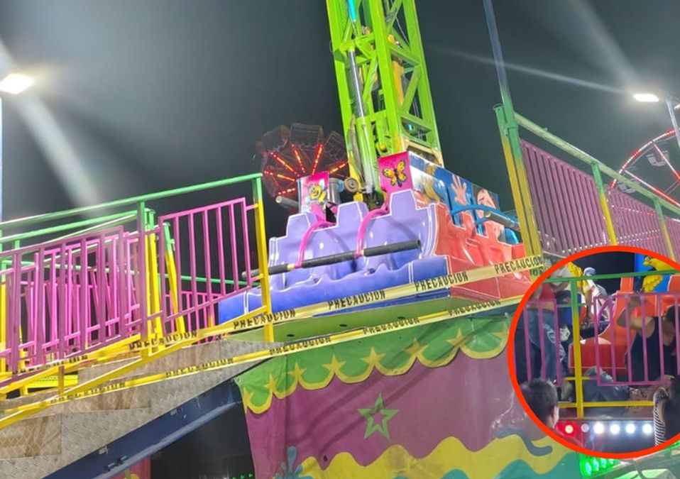El accidente ocurrió en el juego mecánico "El Martillo" en la Expo Ferie, El Carmen.| Especial