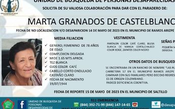 Coahuila, mujer colombiana