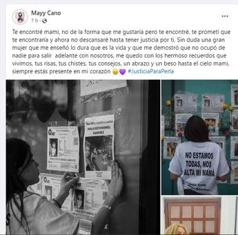 Mensaje de la hija de la mujer fallecida. | Cortesía