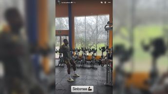 Samir haciendo gimnasio en las instalaciones de Zuazua en Tigres / Captura
