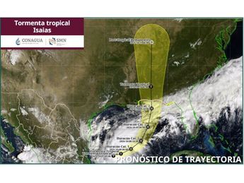 Pronóstico de la trayectoria de la tormenta tropical 'Isaías' | Servicio Meteorológico Nacional