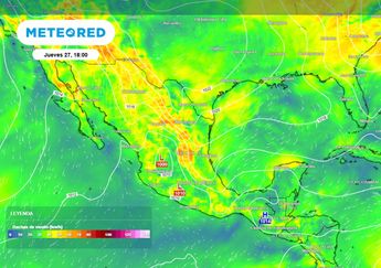 Pronóstico de vientos por el frente frío número 29 / Meteored