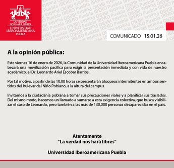 El cierre del bulevar del Niño Poblano será intermitente según indicó la Universidad Iberoamericana / Cortesía