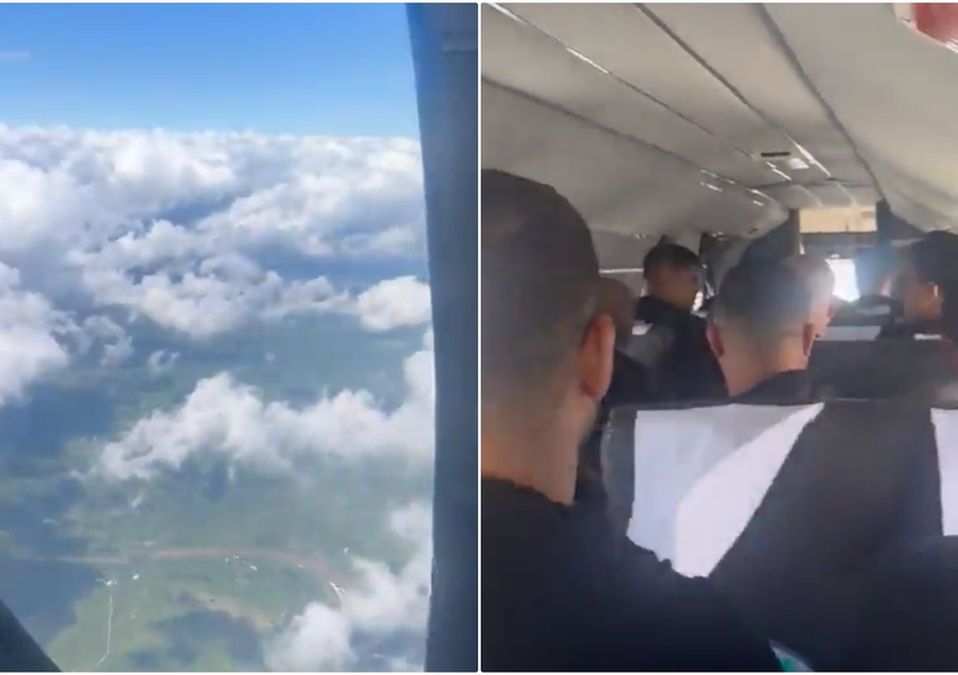 Puerta de avión se abre en pleno vuelo / Twitter @Janosikgarciaz