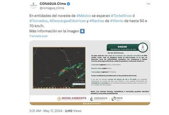 Tornados vienres 17 de mayo