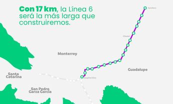 Gráfico del Gobierno Estatal sobre la Línea 6 del Metrorrey. | Gobierno de Nuevo León