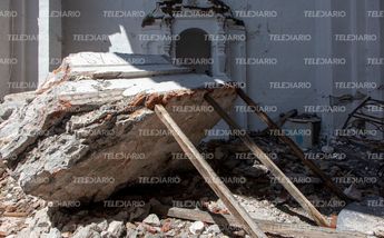 Piedra que cayó en templo Apóstol durante sismo de 2017 / Andrés Lobato.