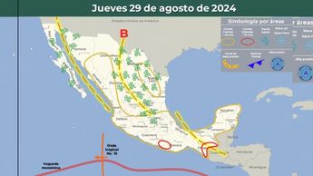 Clima en México para el jueves 29 de agosto