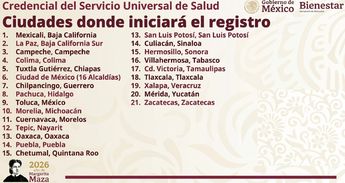 El registro para la credencial del Servicio Universal de Salud comenzará en 47 municipios de México | YouTube: Claudia Sheinbaum Pardo