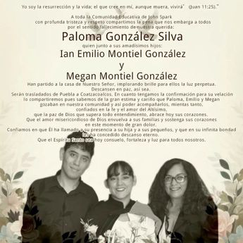 Paloma González Silva impartía clases en la escuela John Spark, una de las instituciones privadas más reconocidas en Coatzacoalcos / Especial