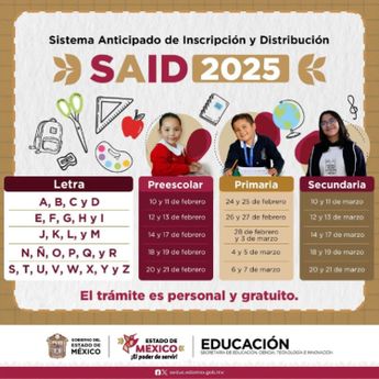 Las preinscripciones se realizarán dependiendo de la primera letra del apellido paterno | X: @SEIEM