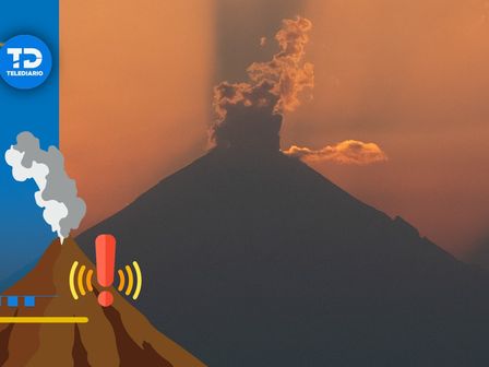 Así se observa un atardecer detrás del volcán Popocatépetl durante los últimos días de marzo de 2025 / Agencia Es Imagen