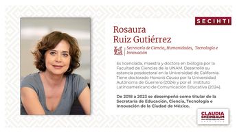 Rosaura Ruiz, secretaria de Ciencia, Humanidades, Tecnología e Innovación