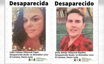 Lidia Yuliana Villarreal Tapia y Jesús Adrián Villarreal Hipólito eran buscados desde 2020. | Especial