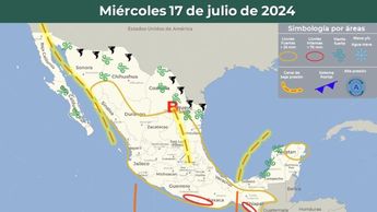 Clima en México miércoles 17 de julio