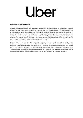 Comunicado de Uber sobre aumento de tarifas en México | Uber