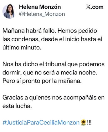 En sus redes sociales Helena Monzón da actualizaciones del proceso en contra de Javier 'N' / Redes sociales