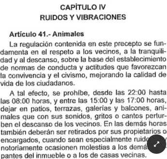 Ordenanza que prohibe a los animales hacer ruido/ Especial