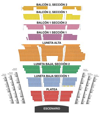 Mapa del Teatro Diana. Consulta el precio de tu boleto y ubica tu zona | Teatro Diana