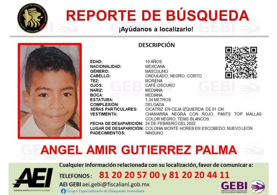 Localizan a menor desaparecido en Escobedo