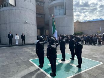 Ceremonia cívica en el patio del TEPJF. | Jannet López Ponce