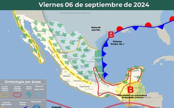 Clima México viernes 6 de septiembre