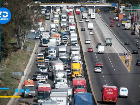 En la autopista México-Puebla se reportan trabajos de mantenimiento del km 17 al 30 entre los límites de CdMx y Edomex | Es Imagen