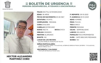 Héctor desapareció cuando iba a trabajar /FGJEM.
