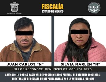 La pareja fue detenida tras realizar una necropsia al menor | Fiscalía Edomex