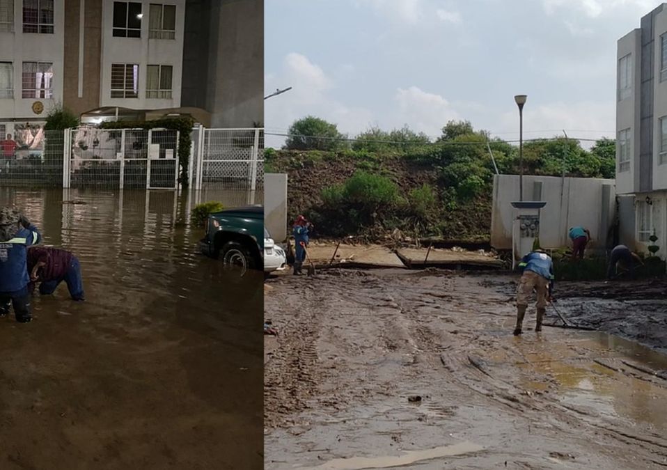 Por fuertes lluvias en el Valle de México, el Río Maravillas se desbordó