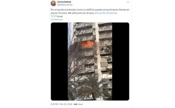 Incendio en edificio de Valencia
