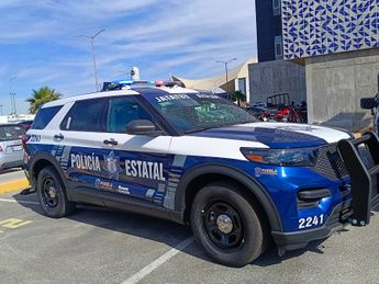 Vista frontal a las nuevas patrullas de la SSP Puebla modelo Ford Explorer Police 2025 / Melanie Torres
