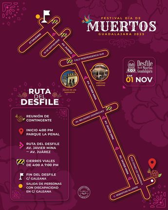 La Ruta del desfile de Día de Muertos 2025 en Guadalajara| Desfile Día de Muertos Guadalajara