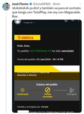 Elektra canceló el pedido del cliente. | Especial