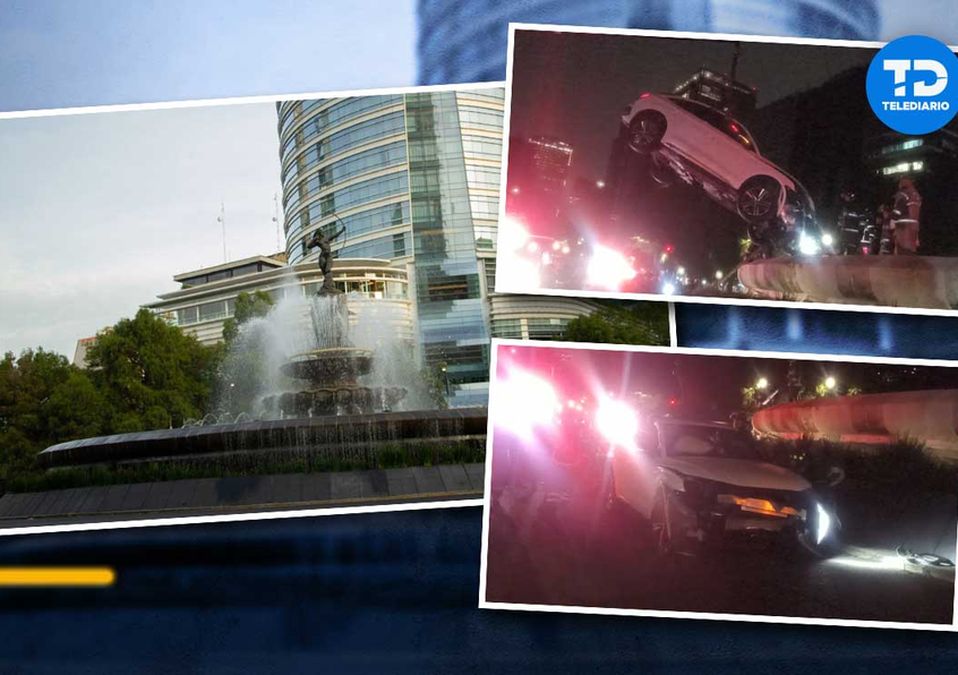 Camioneta termina arriba de la fuente de la Diana Cazadora en CdMx / Ana Ramírez