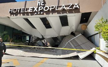 Así quedó la entrada del Hotel Expo Plaza / Juan Carlos Munguía