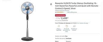 Ventilador Rowenta / Especial