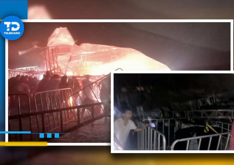 Así fue el momento en que cayó el escenario durante mitin de Jorge Álvarez Máynez./Telediario Monterrey.