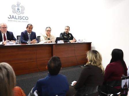 La rueda de prensa estuvo encabezada por dirigentes de distintas dependencias de seguridad de Jalisco | Secretaría de Seguridad Jalisco