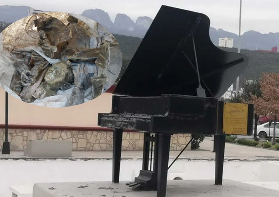 La estatua de Agustín Lara que robaron de la Plaza de los Compositores en Monterrey, ya fue localizada. / Alexandra Amao y Pamela Villanueva
