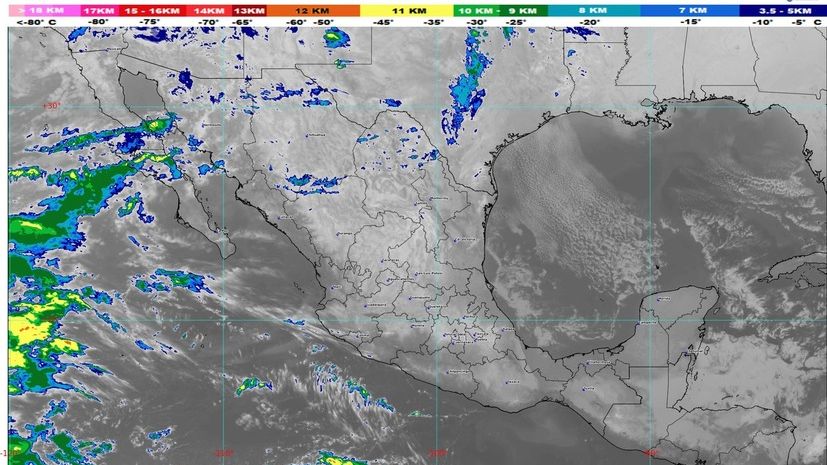 Mapa satelital de México / Servicio Meteorológico Nacional