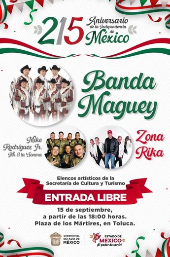 Este 15 de septiembre, tres artistas amenizarán la noche mexicana en Toluca | Gobierno de Toluca