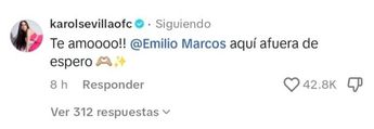 Karol Sevila envía mensaje a Emilio Osorio.