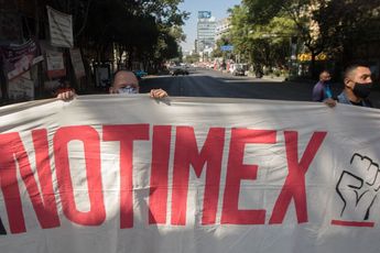 Manifestación de empleados de Notimex en la Ciudad de México. | Cuartoscuro