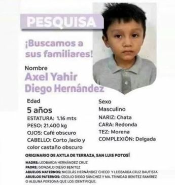 Axel Yahir Diego Hernández, menor en resguardo del DIF. | Cortesía