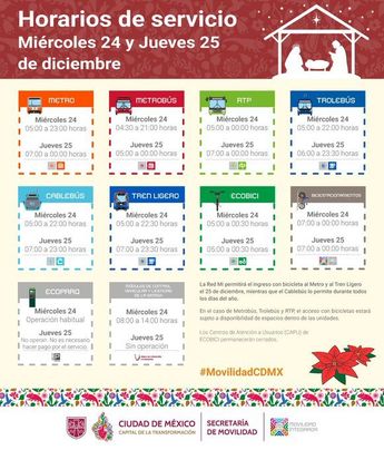 Horarios red MI en CdMx | Semovi