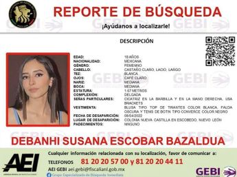 Reporte de búsqueda original de la Fiscalía General de Justicia de Nuevo León sobre Debanhi Escobar. | Cortesía